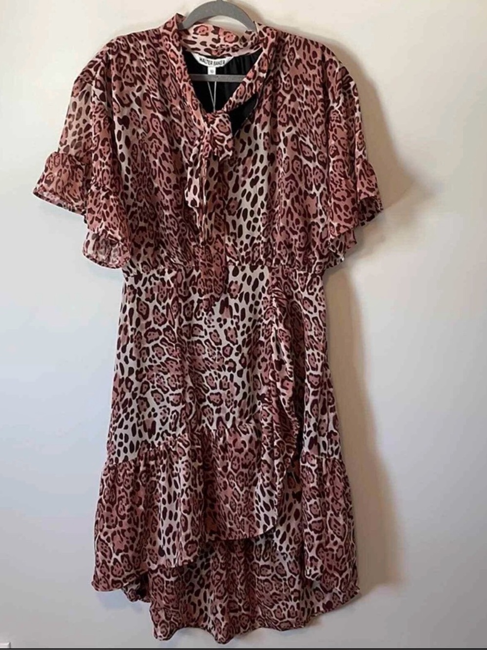 Walter Baker Short Sleeve Animal Print Dress 10 NEW